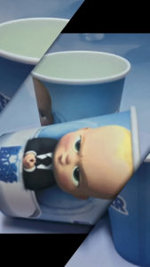 10 Pcs/set Cartoon character theme BABY BOSS disposable cutlery paper cup birthday party decoration
