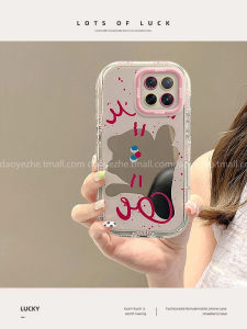 Cute Cat Splatter Paint Mirror Huawei Mate70 pro Phone Case Silicone Full Cover Anti-Fall Shockproof Female Style Protective Shell
