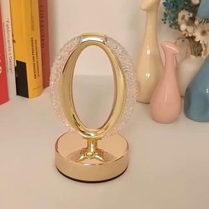 Lampu Meja Hias Aesthetic Acrylic Crystal LED Desk Lamp 3 Warna Peredupan Sentuhan Cahaya Cocok Untuk Kamar Tidur/ Ruang Belajar/Cafe