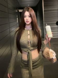CHANGTONG | Retro Elegant Set Top and Pencil Skirt