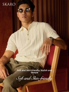 Retro Comfortable Long-Staple Cotton Polo Tee Short Sleeve