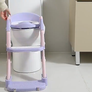 【PLE】3-in-1 Foldable Baby Toilet Seat with Adjustable Ladder Potty Trainer for Toddler Fit for All Toilets Toilet Bathroom Accessories Baby Adjustable Toilet Portable Warming Baby Toilet Seat