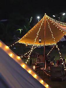 Glowing LED ball Fairy Lights 10M 80pcs Outdoor Indoor LED String Lights for Camping Waterproof Lamp for Hari Raya Decor