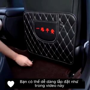 Tấm Chắn Lưng Ghế Ô Tô Da PU - Đệm Lót Bảo Vệ Lưng Ghế Ô Tô Có Logo Theo Hãng Xe Chống Thấm Nước Chống Trầy Chống Bẩn