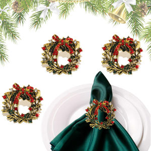 Retro Flower Ring Hotel Napkin Ring Embedded Diamond Alloy Napkin Buckle Stainless Steel 304 Restaurant Tableware Dinnerware