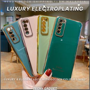 Luxury Electroplating Gold Lining Casing Soft Case for Huawei Nova 7i Nova 7SE Nova 7 Nova 5T Nova 4 Nova 4e Honor 20 Pro Honor 8X Honor 50