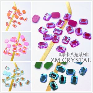 Mocha Candy Colored Octagonal Flat Bottom Nail Drill Macaron Color Nail Stickers Nail Art Decorations for Any Skin Type