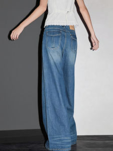 MANMI | Quần Jeans Quần Ống Rộng Phong Cách Retro Mỹ
