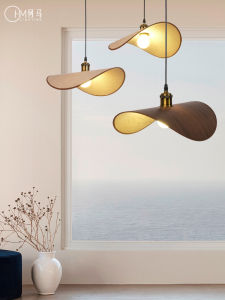 Qiji Style Minimalist Straw Hat Retro Ceiling Light New Chinese Tea Room Restaurant B & B Bar Counter Bedroom Handmade Fabric Lamps