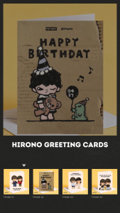 Hirono Birthday Card Cute Style Aesthetic Greeting Card Cute Couple Love Romantic Minimalist Sweet Greeting Bday Card