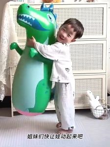 CoolToy Mainan Anak-Anak Dinosaurus Goresan Mainan Anti-Stres Kebugaran Edukasi Tiup 95cm (No Pump)