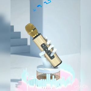 Mic Karaoke K6 Wireless Bluetooth Karaoke Player Smule Microphone Speaker KTV Efek USB Player