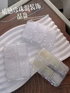 1 Hộp Sức Ngọc Trai Làm Móng Đa Đặc Điểm Kỹ Thuật Hộp Ngọc Trai Ba Chiều Tinh Khiết Ngọc Trai Trắng Kim Cương Phụ Kiện Nghệ Thuật Làm Móng
