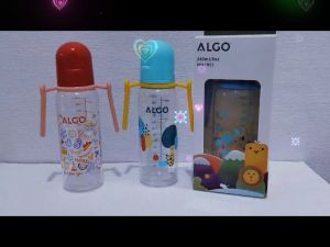 ALGO Botol Susu Bayi 250ml BPA FREE Milk New Baby Feeding Bottle Untuk Usia Bayi 6 Bulan Ke Atas Botol Minum dan Accessories nya