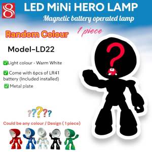 (SG SELLER ) Portable mini hero magnetic led lamp battery operated mini led table lamp  decorative magnetic led lamp