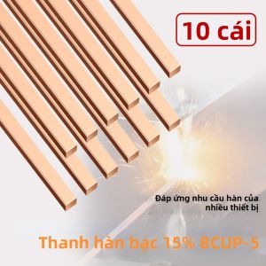 BCuP-5 10 Thanh Hàn Đồng Bạc 15% Mạ Bạc Dạng Dẹt Dùng Cho Hàn Đồng Điều Hòa Không Khí HVAC Sửa Chữa Ống Đồng