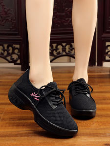 Juhutong New Square Dancing Shoes Womens Casual Fleece Lined Dance Shoes Soft Bottom Warm Mom Shoes Slip on round Toe