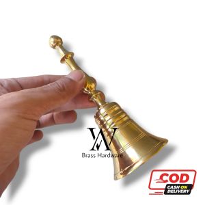 Bel Lonceng Kuningan Klinting Es Tangkai Motif Bintang Polished Brass 1 Pcs