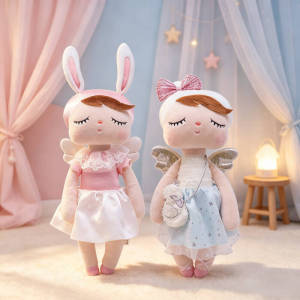 <Available> 34CM Genuine Dream Angela Metoo Plush Toy Cute Angel Curls Rabbit Doll Girls Soft Toys Birthday Gift