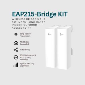 TP-Link Official Store | EAP215-Bridge Kit | 5 GHz 867 Mbps Wireless Bridge Long-Range Indoor/Outdoor Gigabit Ethernet Access Point
