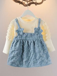 Váy Công Chúa Tay Dài Mùa Xuân Thu Cho Bé Gái Váy Trẻ Em Phong Cách Hàn Quốc Bằng Vải Cotton Thời Trang Cho Bé Gái Từ 6-36 Tháng