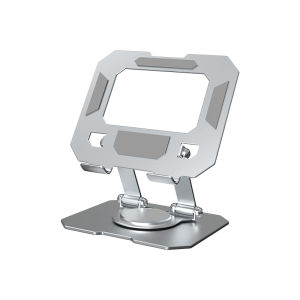 Foldable Metal Tablet Stand for Desktop Use with 360-Degree Rotation Capability NO258