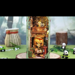 DIY 3D Wooden Puzzle Panda Bookshop Learning by Doing Self Assembly Educational Craft DY028