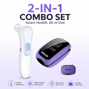 JINGLANG | JUSTLANG Combo Sale Rechargeable Ear Forehead Infrared Thermometer Fingertip Pulse Oximeter Body Temperature Blood Oxygen