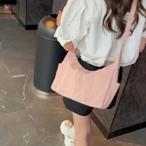 Solid color large capacity bag womens new high-end texture tote bag niche design versatile single shoulder crossbody bag PU leather