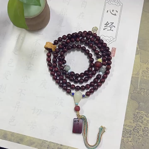 Manik印度小叶紫檀念珠手串多圈老料男女本命年【紫气东来 上上签】好运文玩手串项链sandalwood mala bracelet---带证书