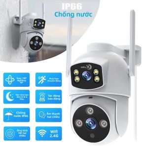 XVIM 8MP Camera An Ninh Không Dây Ống Kính Kép WiFi PTZ Tầm Nhìn Ban Đêm Chống Nước Giám Sát Tại Nhà Bảo Vệ Trong Nhà Ngoài Trời