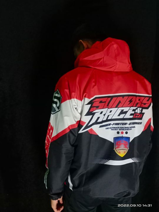 JAKET RACING//JAKET PARASUT//JAKET MOTIF//JAKET SUNDAY RACE Red22 ...