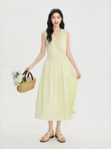 SANFU | Summer New Wood Ear Side Zip Dress