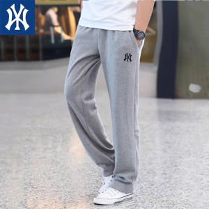 Pure Cotton Knitted Sport Pants Mens Loose Casual Straight Leg Thin Autumn Spring Summer Trousers Youth Fashion Trend