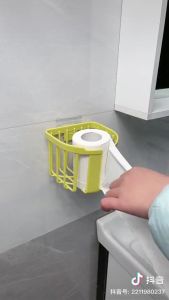 Wall Mount Toilet Paper Holder Bathroom Waterproof Roll Paper Tray Punch-Free Suction Cup Toilet Paper Storage Box