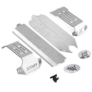 5-Pack Stainless Steel Front Rear Underbody Protection Plate Guard for TRAXXAS 1/10 MAXX V2.0 W/WIDEMAXX MONSTER