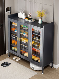 Modern Simple Large Capacity Steel Shoe Cabinet with Lock for Home Entrance Indoor Outdoor Shoes Rack Metal Storage Cabinet