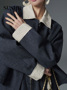 SUSHE | Vintage Film Style Cotton & Linen Mix A-Line Skirt Jacket Set
