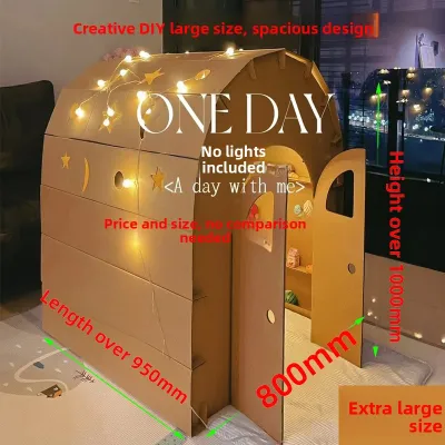 Extra Large Childrens Cardboard House Starry Sky Toy Castle Game House Kindergarten DIY Handmade Paper Box Creative Playtime