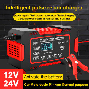 Car Battery Charger Heavy Duty Japan Made Original 12 24volts Pulse Repair Charger 12v 24v For Motorcycle Power Charger Full Intelligent Universal Repair Type Portable