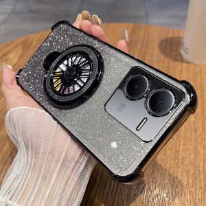 Full Cover Shockproof Silicone Case for Vivo IQOO Z8 Z8X Mobile Phone Protective Cover with Stand Four Corner Airbag Design