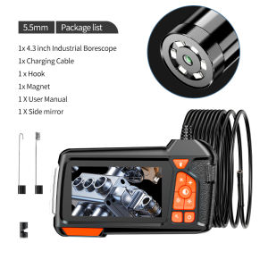 Single & Dual Industrial Endoscope Camera 4.3 inch LCD HD 1080P P67 Waterproof Snake Camera LED Lights for Engine Drain Wall