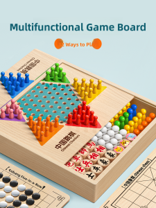 TONGMUXING | Checkers Chess Gobang Wooden Portable Desktop Game