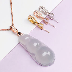 ตะขอจี้เงิน S925ตะขอรูปเมล็ดทานตะวันโรสโกลด์18K ตะขอเกี่ยวหยกเขียวหยกตะขอเกี่ยวเงินแท้ตะขอเกี่ยวไซส์เล็ก DIY