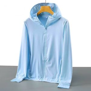 Áo Khoác Ngoài Chống Nắng Dài Tay Bằng Lụa Băng Siêu Nhẹ Cho Nữ Upf50+ Áo Gió Có Mũ Trùm Đầu Có Khóa Kéo Mỏng Chống Tia Cực Tím Lý Tưởng Cho Các Hoạt Động Ngoài Trời