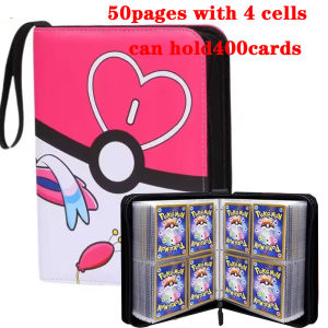 Bandai | New 400PCS Pokemone Card Album PU Zipper Photo Album Collection Book Anime Figure Album Hobby File Kids Toy Gifts In Stock