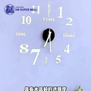 【Minimalist Style】40*40cm Wall Clock 3D Round Big Size Frameless Clocks DIY Easy To Paste Living Room Home Office Decoration Modern Clock Fashion Personality Decor Gift