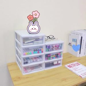 Desktop Storage Box Drawer Type Storage Cabinet Office Desk Storage Box Cosmetics Box Stationery Debris Storage Rack
