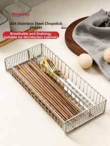 Water-draining Kitchen Utensil Storage 304 Stainless Steel Chopstick Rack
