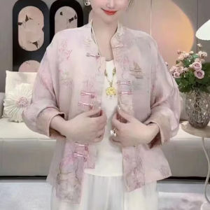 New Chinese Style Retro Embroidered Jacket Womens Design Sensation Niche Slimming Top Trendy Autumn 2025 Polyester Fiber